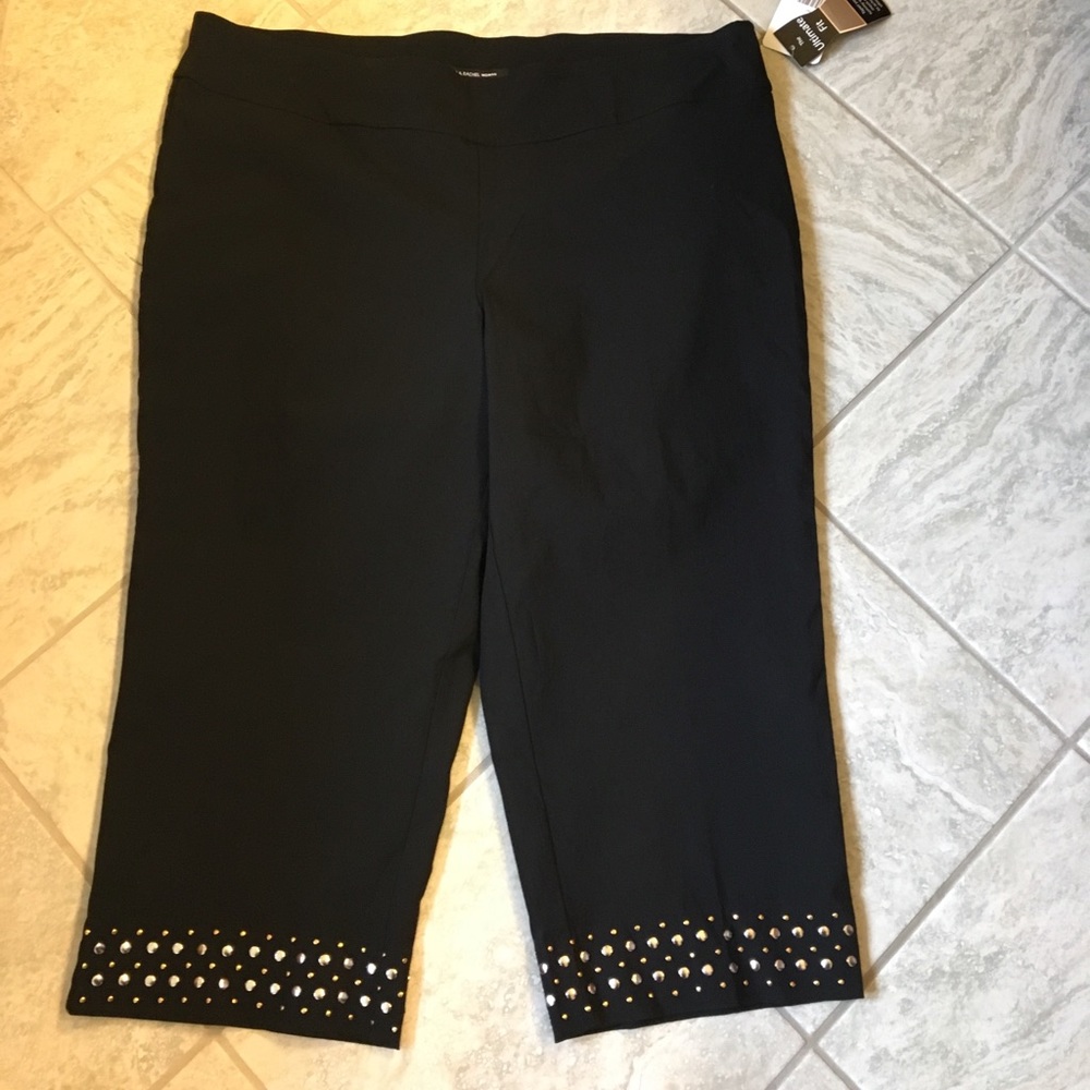 Zac and Rachel Capri pants, black, 20, NWT